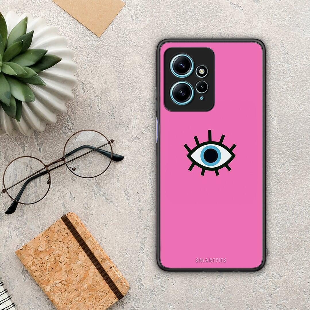 Θήκη Xiaomi Redmi Note 12 4G / Redmi K60 Pro Blue Eye Pink από τη Smartfits με σχέδιο στο πίσω μέρος και μαύρο περίβλημα | Xiaomi Redmi Note 12 4G / Redmi K60 Pro Blue Eye Pink Case with Colorful Back and Black Bezels