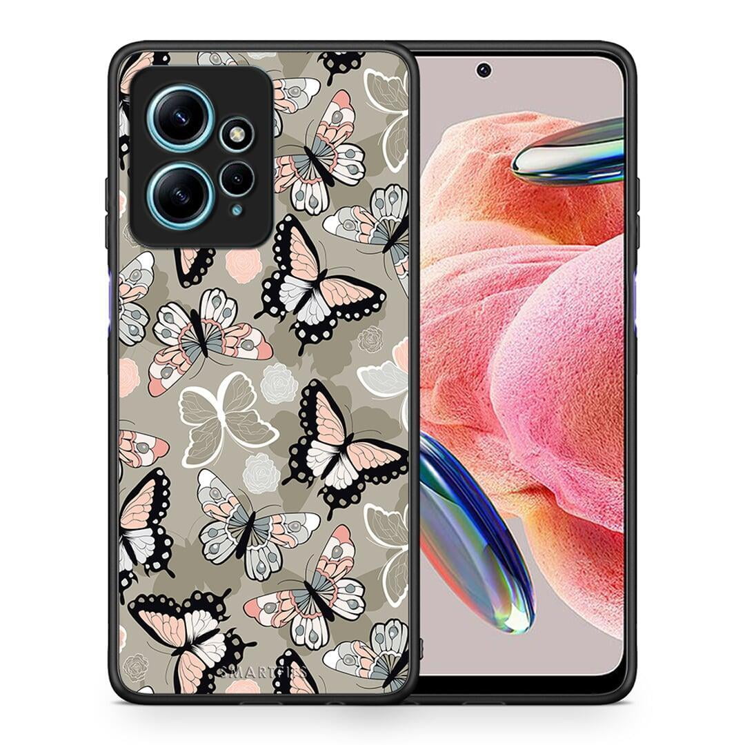 Θήκη Xiaomi Redmi Note 12 4G / Redmi K60 Pro Boho Butterflies από τη Smartfits με σχέδιο στο πίσω μέρος και μαύρο περίβλημα | Xiaomi Redmi Note 12 4G / Redmi K60 Pro Boho Butterflies Case with Colorful Back and Black Bezels