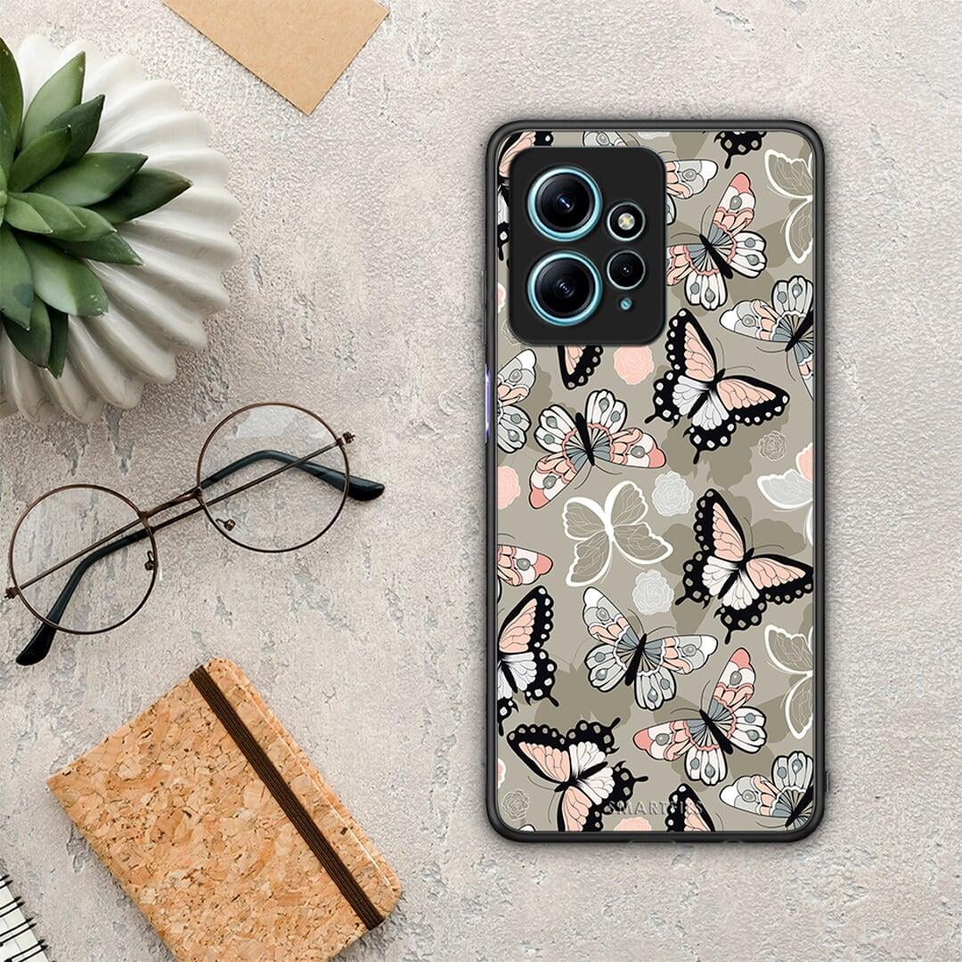 Θήκη Xiaomi Redmi Note 12 4G / Redmi K60 Pro Boho Butterflies από τη Smartfits με σχέδιο στο πίσω μέρος και μαύρο περίβλημα | Xiaomi Redmi Note 12 4G / Redmi K60 Pro Boho Butterflies Case with Colorful Back and Black Bezels