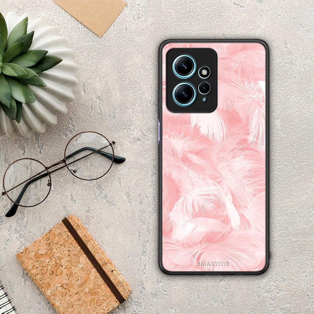 Θήκη Xiaomi Redmi Note 12 4G / Redmi K60 Pro Boho Pink Feather από τη Smartfits με σχέδιο στο πίσω μέρος και μαύρο περίβλημα | Xiaomi Redmi Note 12 4G / Redmi K60 Pro Boho Pink Feather Case with Colorful Back and Black Bezels