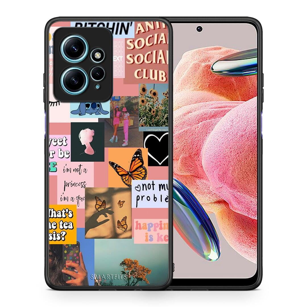 Θήκη Xiaomi Redmi Note 12 4G / Redmi K60 Pro Collage Bitchin από τη Smartfits με σχέδιο στο πίσω μέρος και μαύρο περίβλημα | Xiaomi Redmi Note 12 4G / Redmi K60 Pro Collage Bitchin Case with Colorful Back and Black Bezels