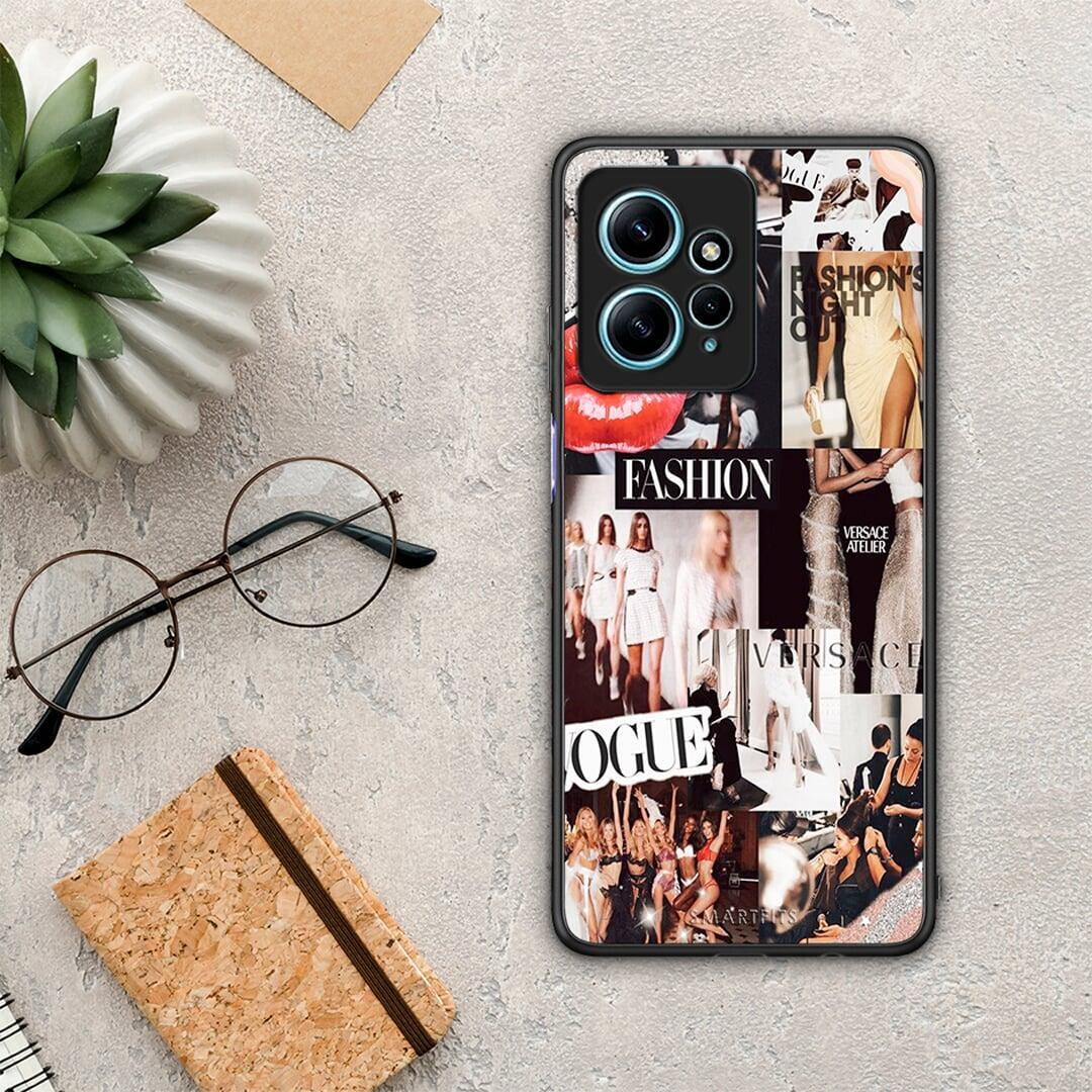 Θήκη Xiaomi Redmi Note 12 4G / Redmi K60 Pro Collage Fashion από τη Smartfits με σχέδιο στο πίσω μέρος και μαύρο περίβλημα | Xiaomi Redmi Note 12 4G / Redmi K60 Pro Collage Fashion Case with Colorful Back and Black Bezels