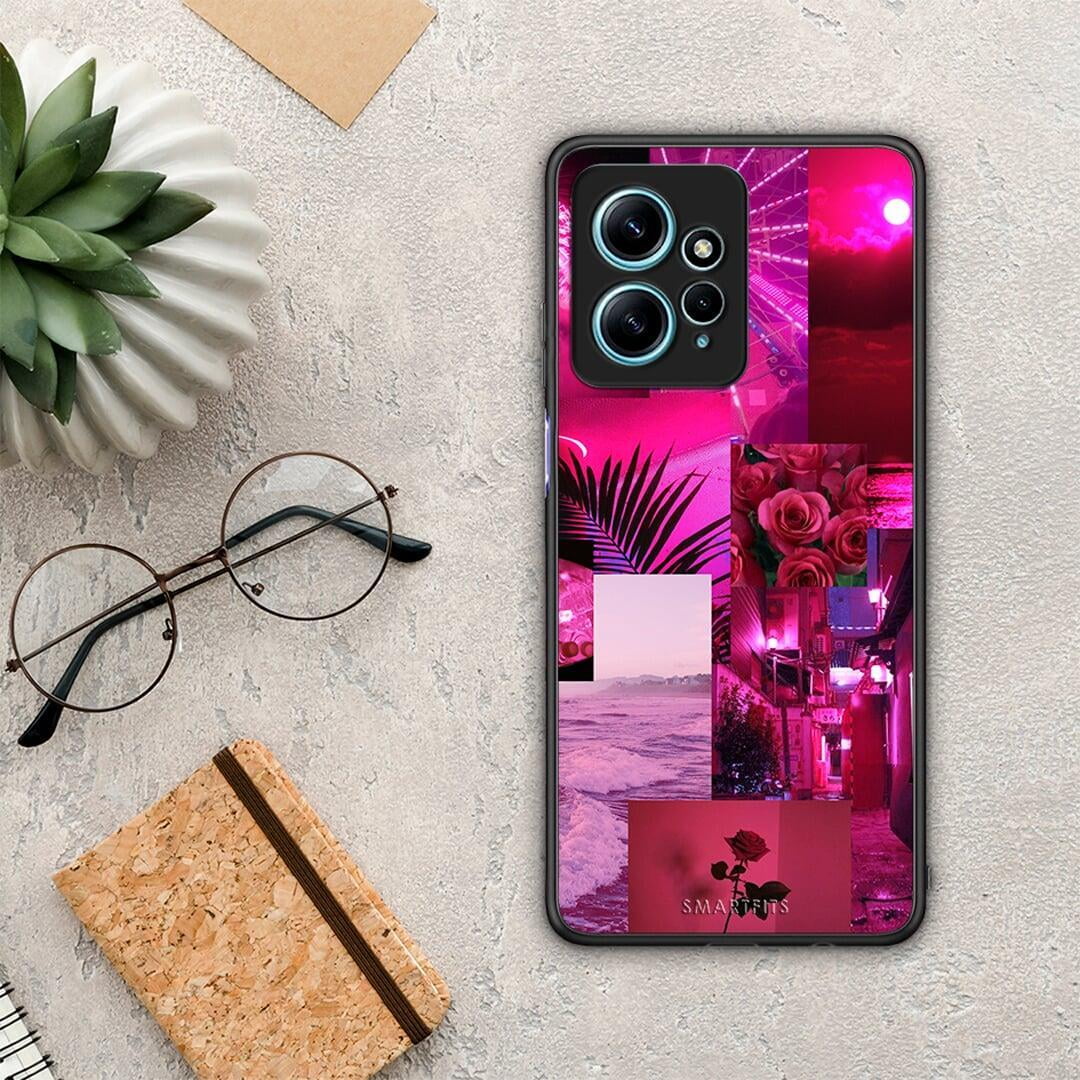 Θήκη Xiaomi Redmi Note 12 4G / Redmi K60 Pro Collage Red Roses από τη Smartfits με σχέδιο στο πίσω μέρος και μαύρο περίβλημα | Xiaomi Redmi Note 12 4G / Redmi K60 Pro Collage Red Roses Case with Colorful Back and Black Bezels