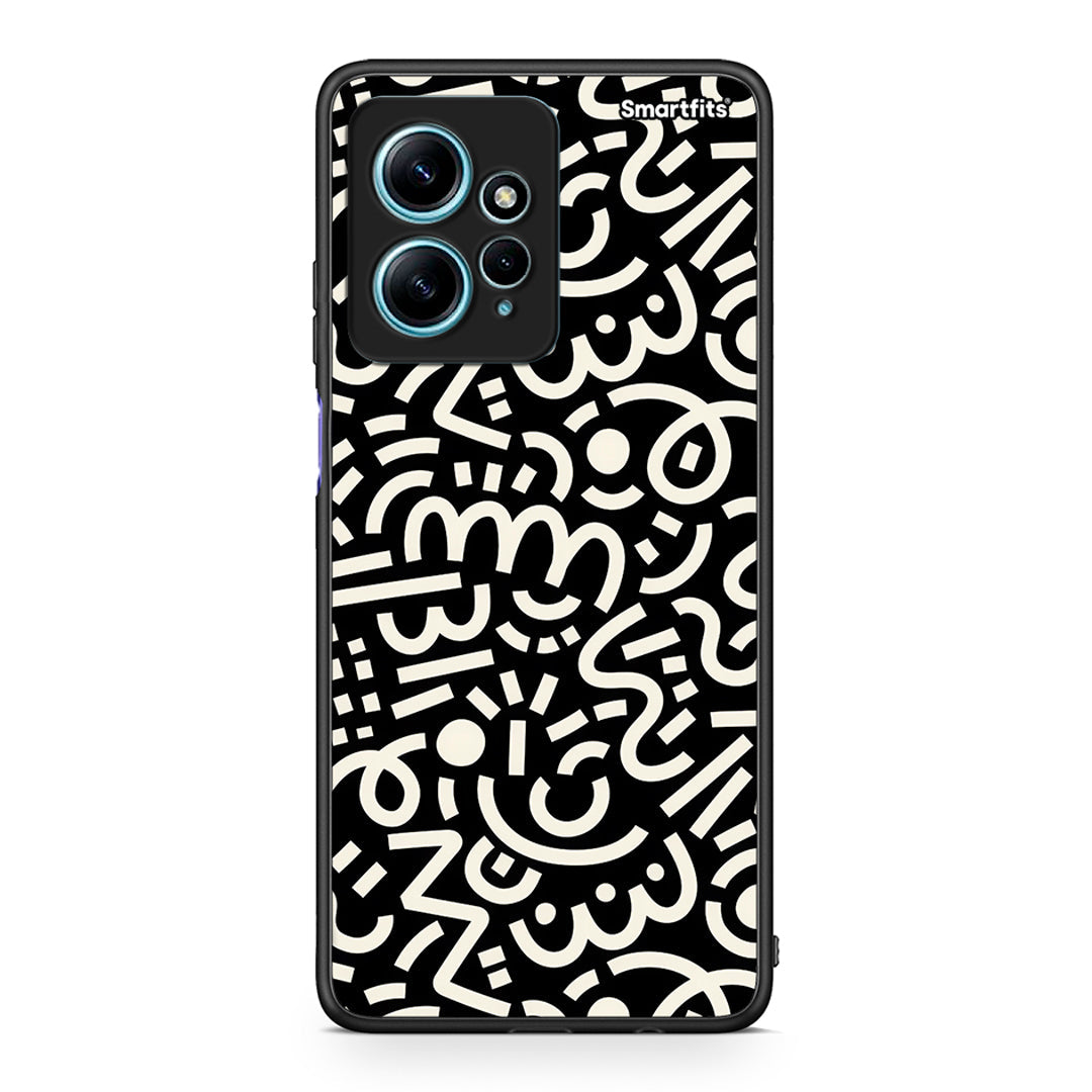 Θήκη Xiaomi Redmi Note 12 4G Doodle Art από τη Smartfits με σχέδιο στο πίσω μέρος και μαύρο περίβλημα | Xiaomi Redmi Note 12 4G Doodle Art Case with Colorful Back and Black Bezels