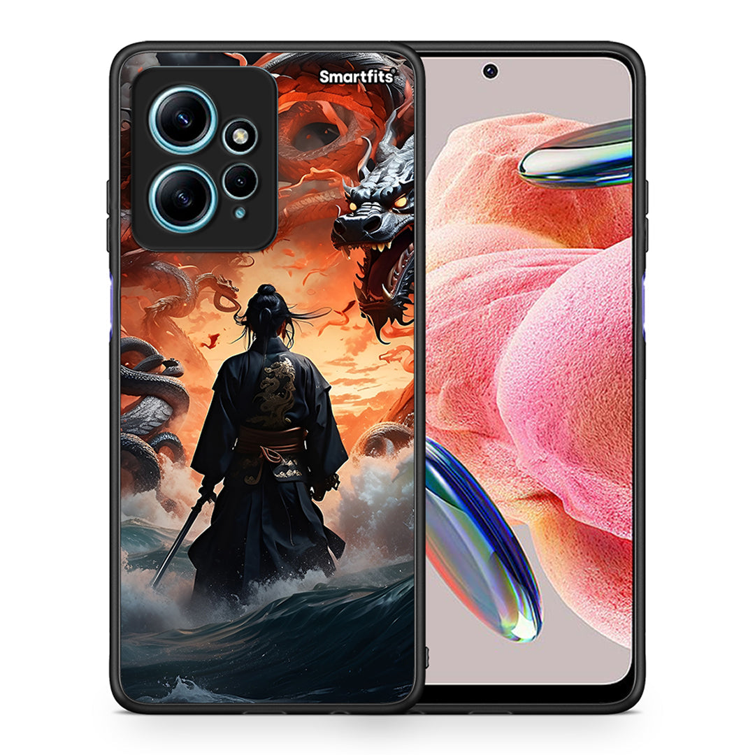 Θήκη Xiaomi Redmi Note 12 4G / Redmi K60 Pro Dragons Fight από τη Smartfits με σχέδιο στο πίσω μέρος και μαύρο περίβλημα | Xiaomi Redmi Note 12 4G / Redmi K60 Pro Dragons Fight Case with Colorful Back and Black Bezels