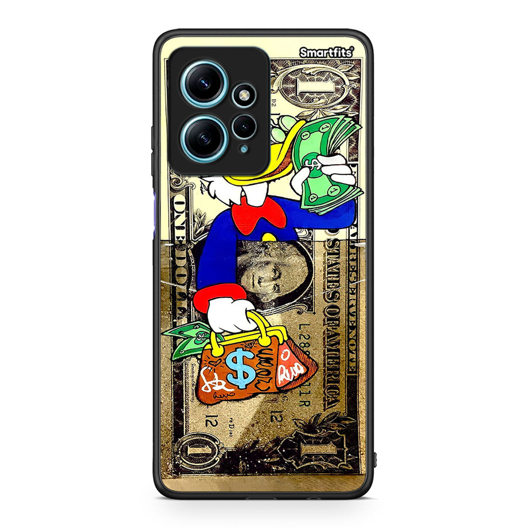 Θήκη Xiaomi Redmi Note 12 4G Duck Money από τη Smartfits με σχέδιο στο πίσω μέρος και μαύρο περίβλημα | Xiaomi Redmi Note 12 4G Duck Money Case with Colorful Back and Black Bezels