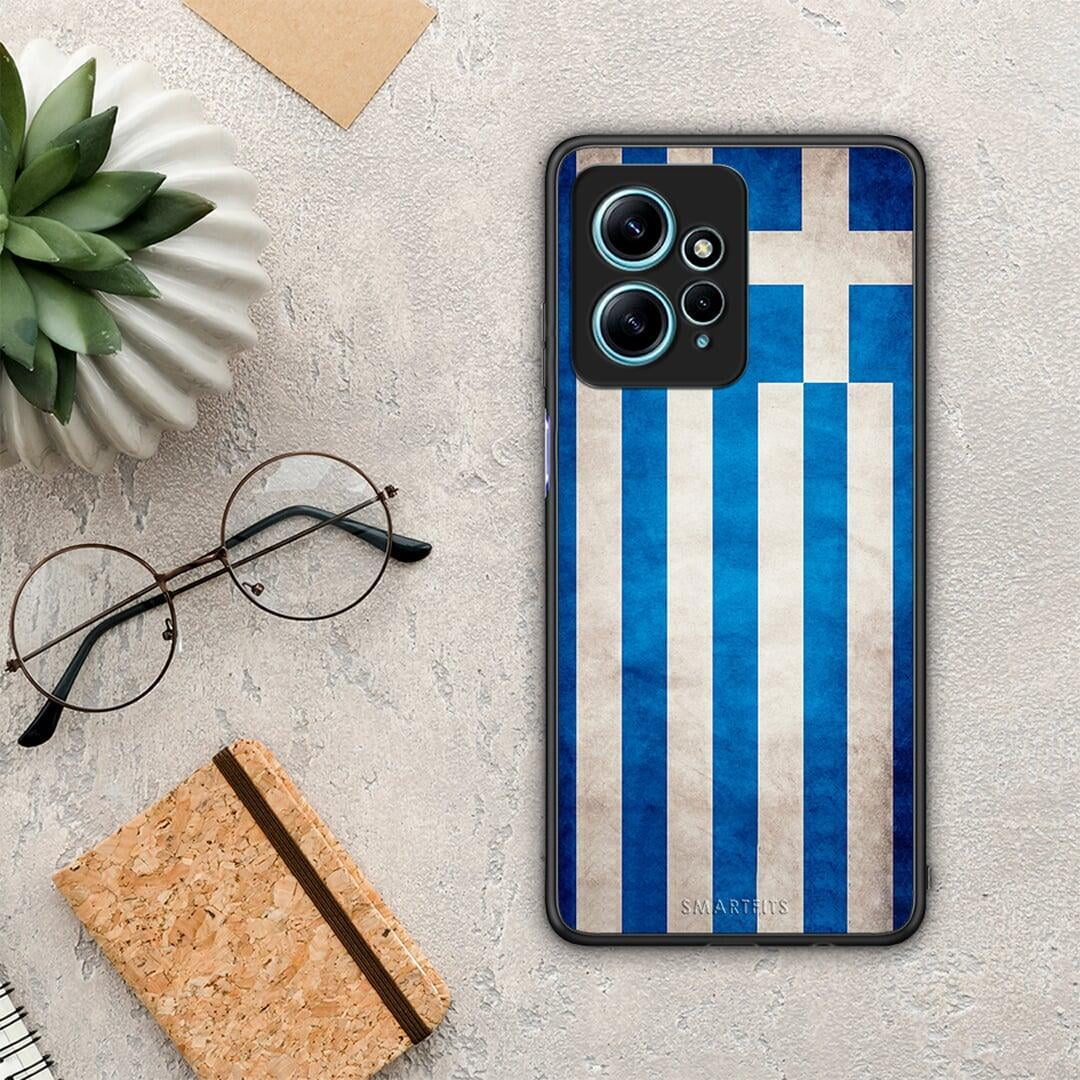 Θήκη Xiaomi Redmi Note 12 4G / Redmi K60 Pro Flag Greek από τη Smartfits με σχέδιο στο πίσω μέρος και μαύρο περίβλημα | Xiaomi Redmi Note 12 4G / Redmi K60 Pro Flag Greek Case with Colorful Back and Black Bezels