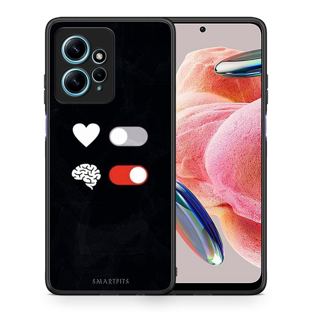 Θήκη Xiaomi Redmi Note 12 4G / Redmi K60 Pro Heart Vs Brain από τη Smartfits με σχέδιο στο πίσω μέρος και μαύρο περίβλημα | Xiaomi Redmi Note 12 4G / Redmi K60 Pro Heart Vs Brain Case with Colorful Back and Black Bezels