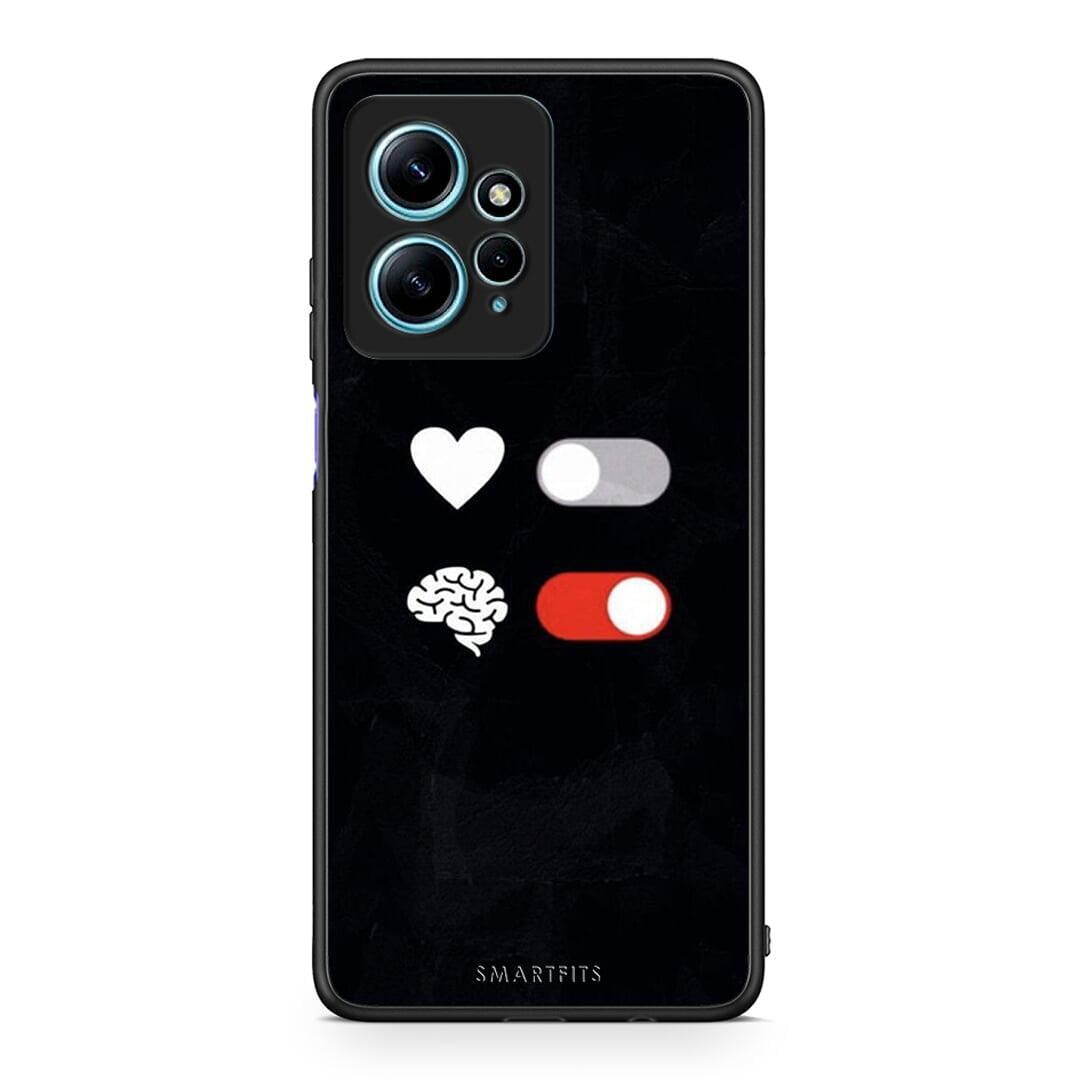 Θήκη Xiaomi Redmi Note 12 4G / Redmi K60 Pro Heart Vs Brain από τη Smartfits με σχέδιο στο πίσω μέρος και μαύρο περίβλημα | Xiaomi Redmi Note 12 4G / Redmi K60 Pro Heart Vs Brain Case with Colorful Back and Black Bezels