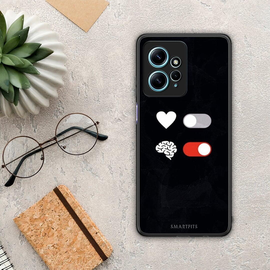 Θήκη Xiaomi Redmi Note 12 4G / Redmi K60 Pro Heart Vs Brain από τη Smartfits με σχέδιο στο πίσω μέρος και μαύρο περίβλημα | Xiaomi Redmi Note 12 4G / Redmi K60 Pro Heart Vs Brain Case with Colorful Back and Black Bezels