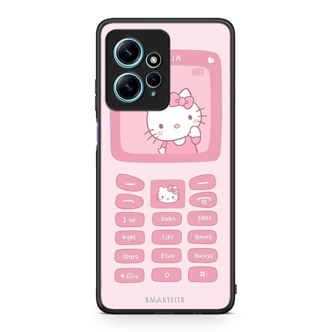 Θήκη Xiaomi Redmi Note 12 4G / Redmi K60 Pro Hello Kitten από τη Smartfits με σχέδιο στο πίσω μέρος και μαύρο περίβλημα | Xiaomi Redmi Note 12 4G / Redmi K60 Pro Hello Kitten Case with Colorful Back and Black Bezels