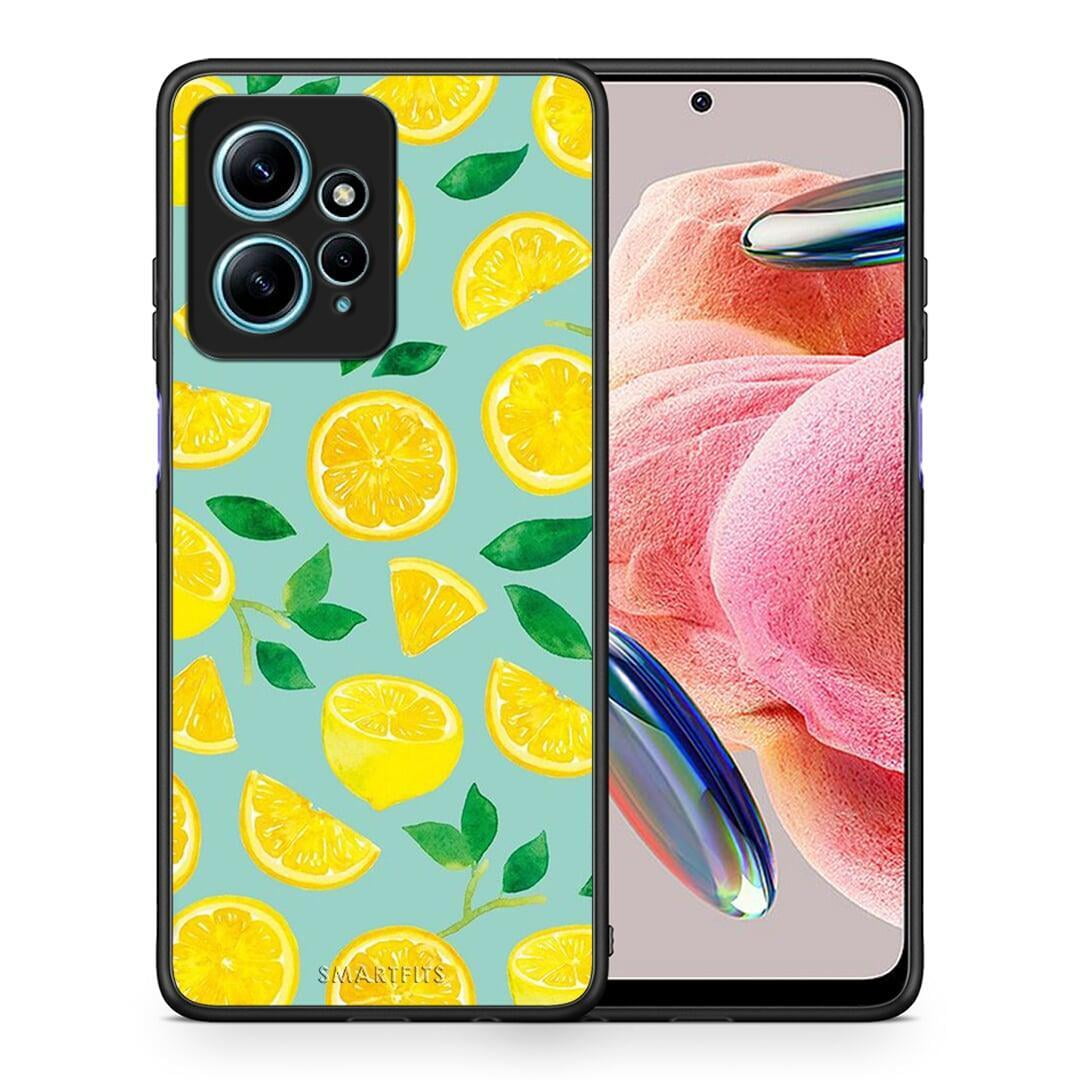 Θήκη Xiaomi Redmi Note 12 4G / Redmi K60 Pro Lemons από τη Smartfits με σχέδιο στο πίσω μέρος και μαύρο περίβλημα | Xiaomi Redmi Note 12 4G / Redmi K60 Pro Lemons Case with Colorful Back and Black Bezels