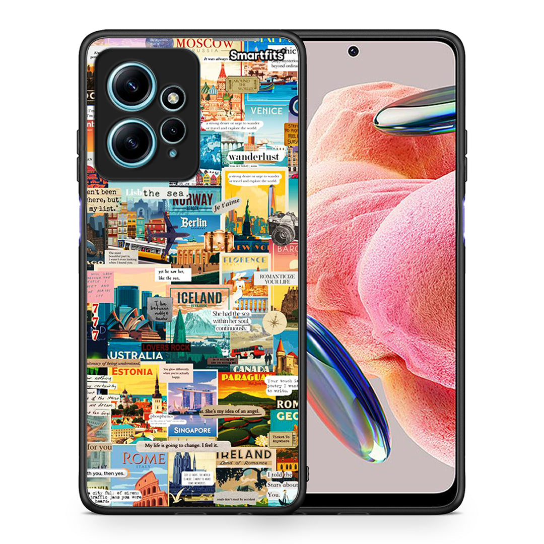 Θήκη Xiaomi Redmi Note 12 4G / Redmi K60 Pro Live To Travel από τη Smartfits με σχέδιο στο πίσω μέρος και μαύρο περίβλημα | Xiaomi Redmi Note 12 4G / Redmi K60 Pro Live To Travel Case with Colorful Back and Black Bezels