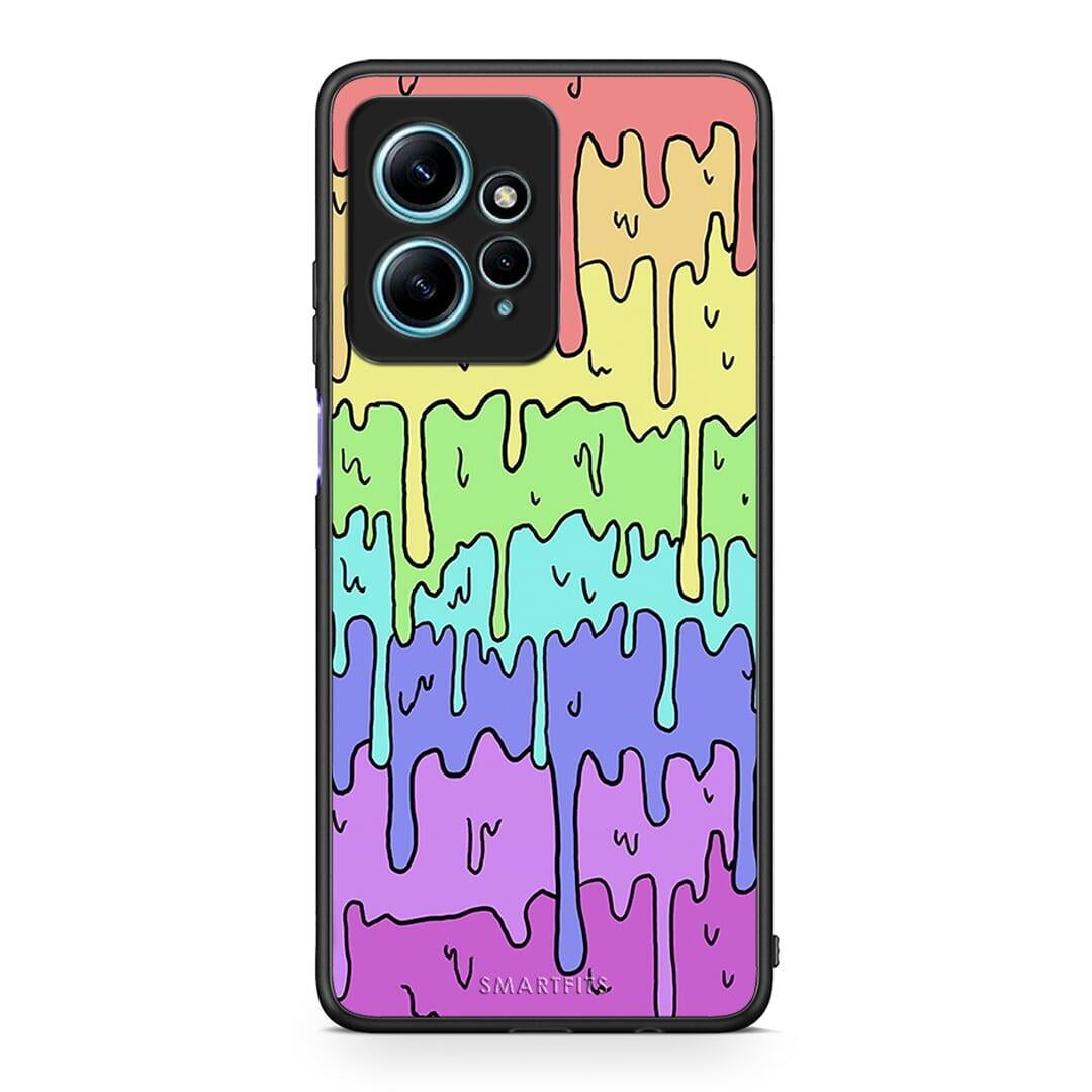 Θήκη Xiaomi Redmi Note 12 4G / Redmi K60 Pro Melting Rainbow από τη Smartfits με σχέδιο στο πίσω μέρος και μαύρο περίβλημα | Xiaomi Redmi Note 12 4G / Redmi K60 Pro Melting Rainbow Case with Colorful Back and Black Bezels