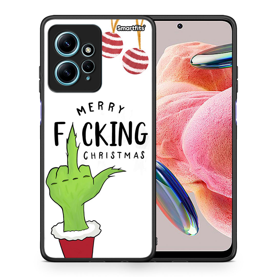 Θήκη Xiaomi Redmi Note 12 4G / Redmi K60 Pro Merry F Xmas από τη Smartfits με σχέδιο στο πίσω μέρος και μαύρο περίβλημα | Xiaomi Redmi Note 12 4G / Redmi K60 Pro Merry F Xmas Case with Colorful Back and Black Bezels