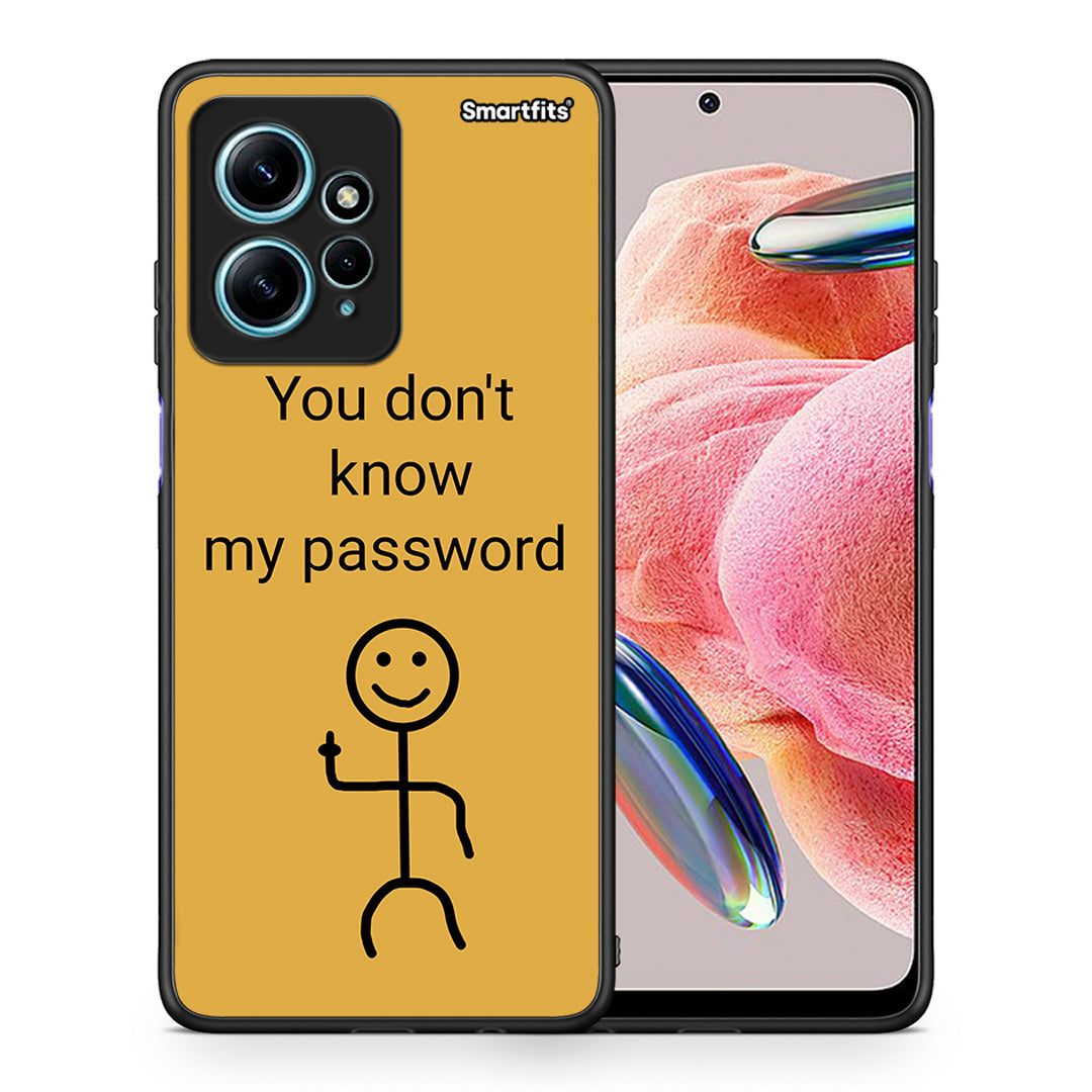 Θήκη Xiaomi Redmi Note 12 4G My Password από τη Smartfits με σχέδιο στο πίσω μέρος και μαύρο περίβλημα | Xiaomi Redmi Note 12 4G My Password Case with Colorful Back and Black Bezels