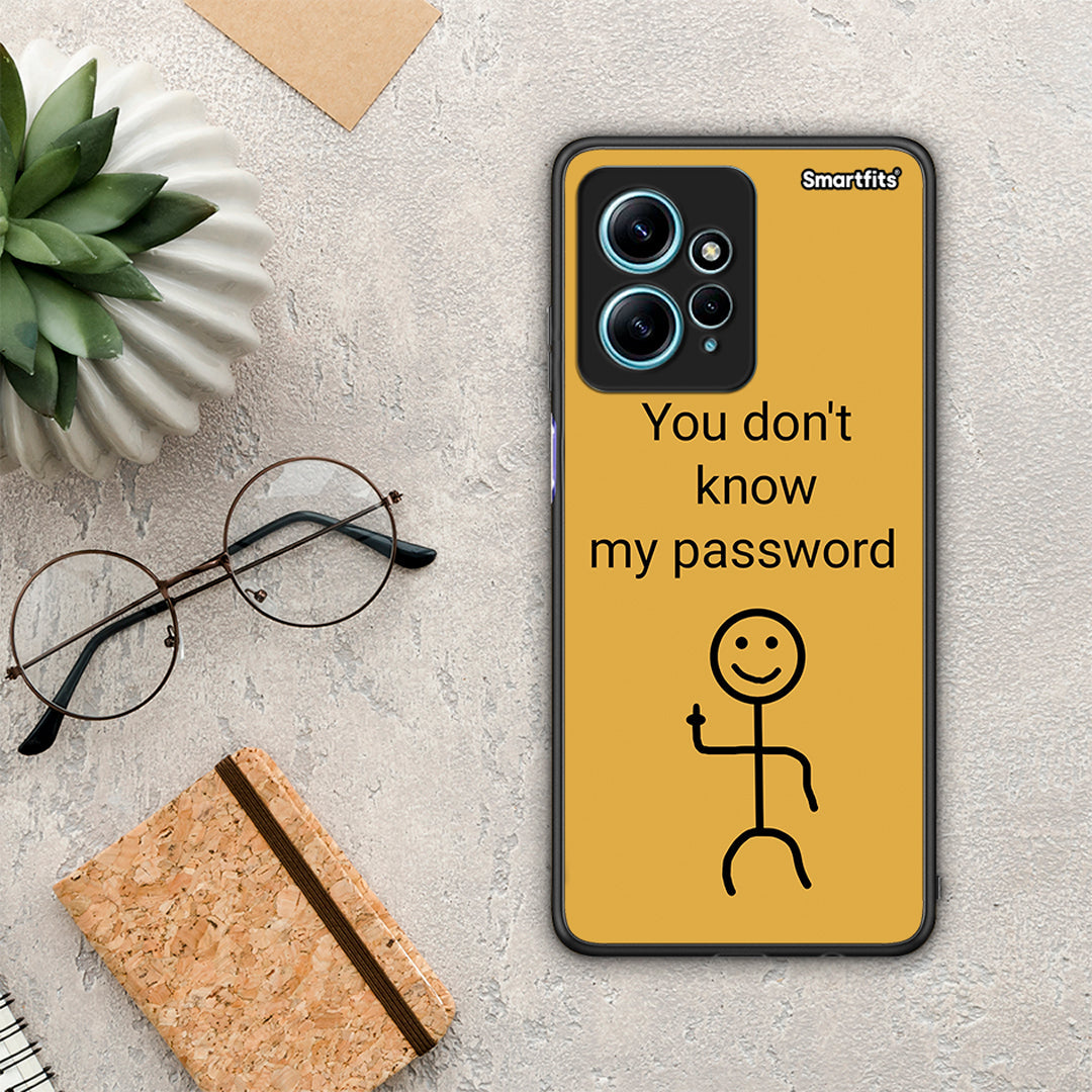 Θήκη Xiaomi Redmi Note 12 4G My Password από τη Smartfits με σχέδιο στο πίσω μέρος και μαύρο περίβλημα | Xiaomi Redmi Note 12 4G My Password Case with Colorful Back and Black Bezels