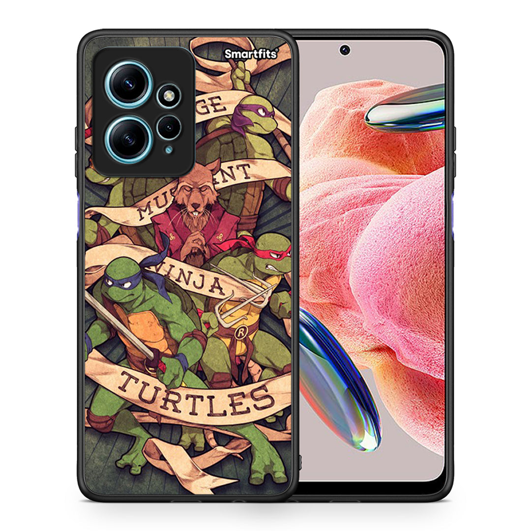 Θήκη Xiaomi Redmi Note 12 4G / Redmi K60 Pro Ninja Turtles από τη Smartfits με σχέδιο στο πίσω μέρος και μαύρο περίβλημα | Xiaomi Redmi Note 12 4G / Redmi K60 Pro Ninja Turtles Case with Colorful Back and Black Bezels