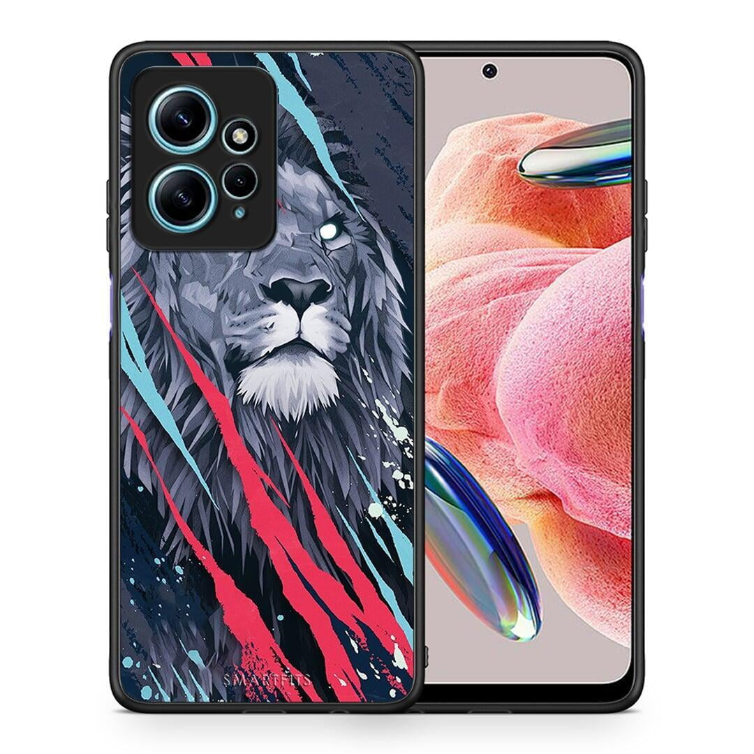 Θήκη Xiaomi Redmi Note 12 4G / Redmi K60 Pro PopArt Lion Designer από τη Smartfits με σχέδιο στο πίσω μέρος και μαύρο περίβλημα | Xiaomi Redmi Note 12 4G / Redmi K60 Pro PopArt Lion Designer Case with Colorful Back and Black Bezels