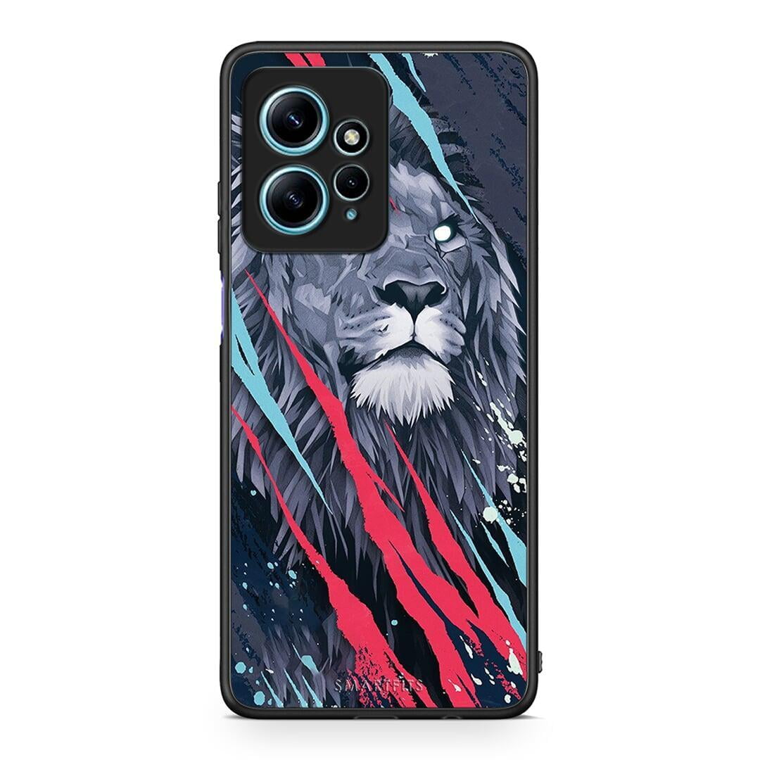 Θήκη Xiaomi Redmi Note 12 4G / Redmi K60 Pro PopArt Lion Designer από τη Smartfits με σχέδιο στο πίσω μέρος και μαύρο περίβλημα | Xiaomi Redmi Note 12 4G / Redmi K60 Pro PopArt Lion Designer Case with Colorful Back and Black Bezels