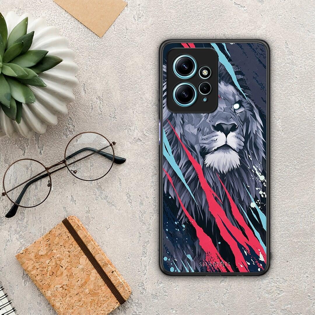 Θήκη Xiaomi Redmi Note 12 4G / Redmi K60 Pro PopArt Lion Designer από τη Smartfits με σχέδιο στο πίσω μέρος και μαύρο περίβλημα | Xiaomi Redmi Note 12 4G / Redmi K60 Pro PopArt Lion Designer Case with Colorful Back and Black Bezels