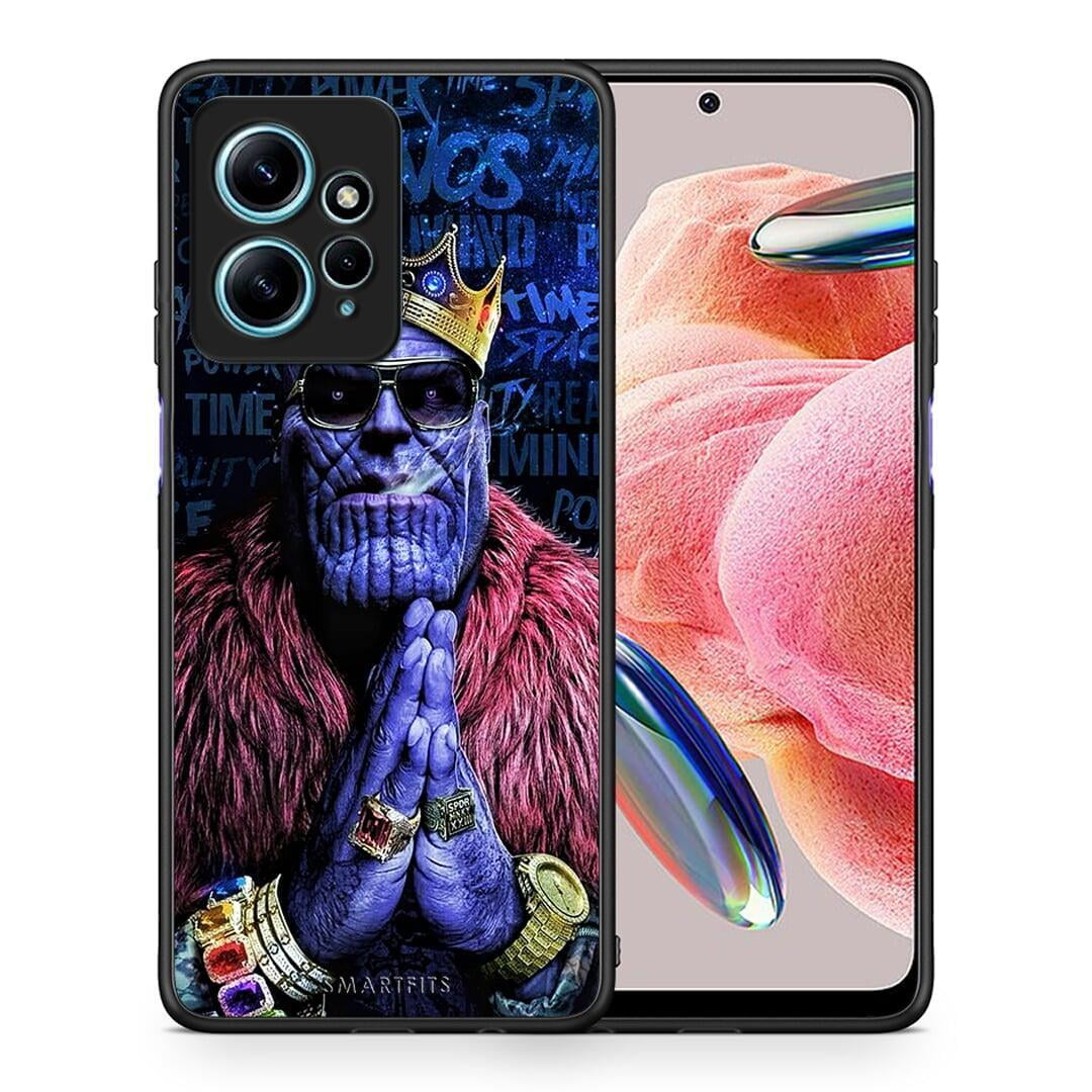 Θήκη Xiaomi Redmi Note 12 4G / Redmi K60 Pro PopArt Thanos από τη Smartfits με σχέδιο στο πίσω μέρος και μαύρο περίβλημα | Xiaomi Redmi Note 12 4G / Redmi K60 Pro PopArt Thanos Case with Colorful Back and Black Bezels