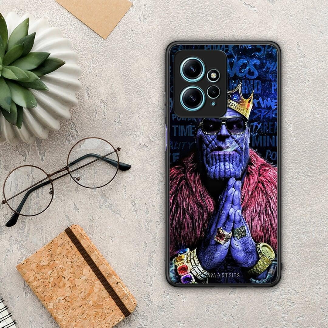 Θήκη Xiaomi Redmi Note 12 4G / Redmi K60 Pro PopArt Thanos από τη Smartfits με σχέδιο στο πίσω μέρος και μαύρο περίβλημα | Xiaomi Redmi Note 12 4G / Redmi K60 Pro PopArt Thanos Case with Colorful Back and Black Bezels