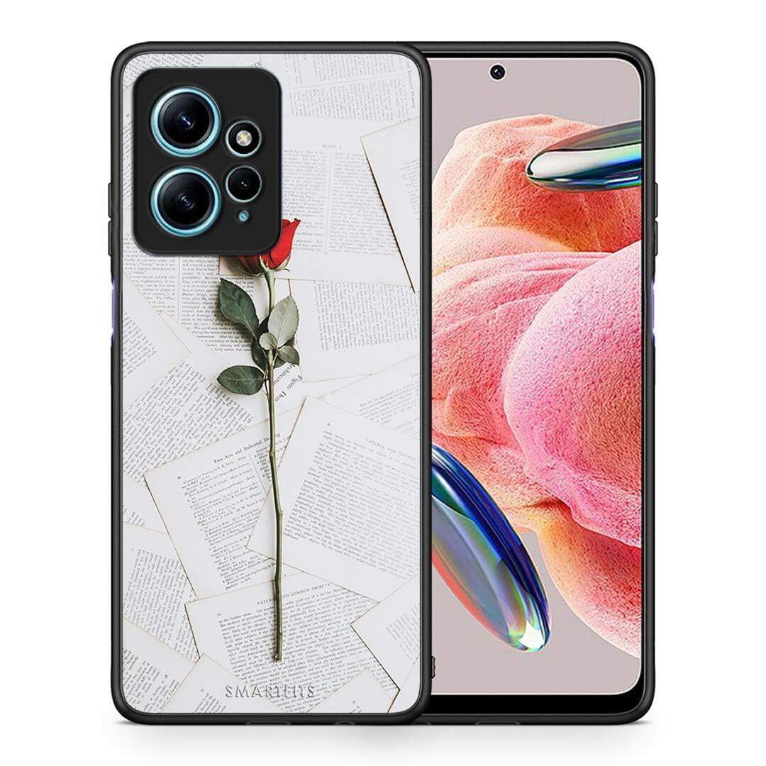 Θήκη Xiaomi Redmi Note 12 4G / Redmi K60 Pro Red Rose από τη Smartfits με σχέδιο στο πίσω μέρος και μαύρο περίβλημα | Xiaomi Redmi Note 12 4G / Redmi K60 Pro Red Rose Case with Colorful Back and Black Bezels