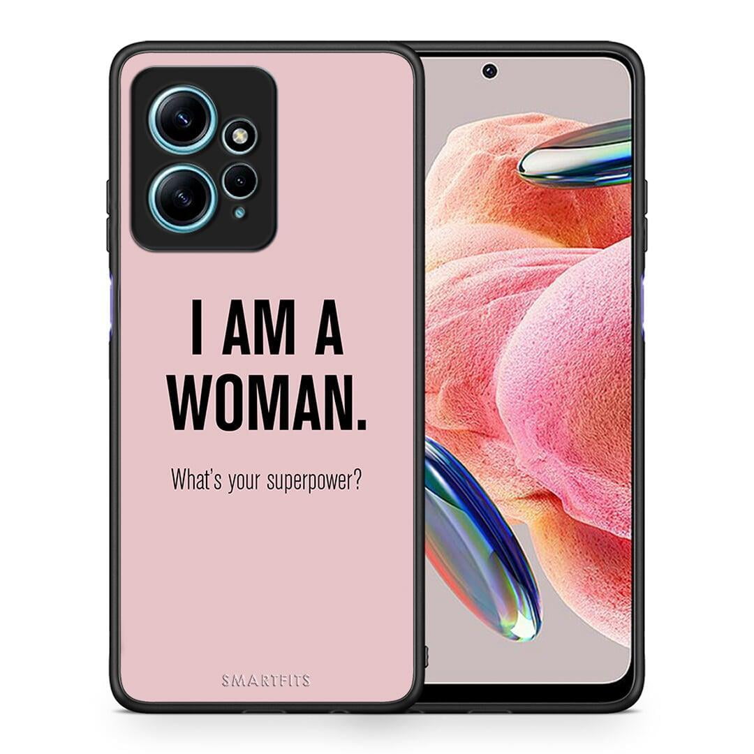 Θήκη Xiaomi Redmi Note 12 4G / Redmi K60 Pro Superpower Woman από τη Smartfits με σχέδιο στο πίσω μέρος και μαύρο περίβλημα | Xiaomi Redmi Note 12 4G / Redmi K60 Pro Superpower Woman Case with Colorful Back and Black Bezels