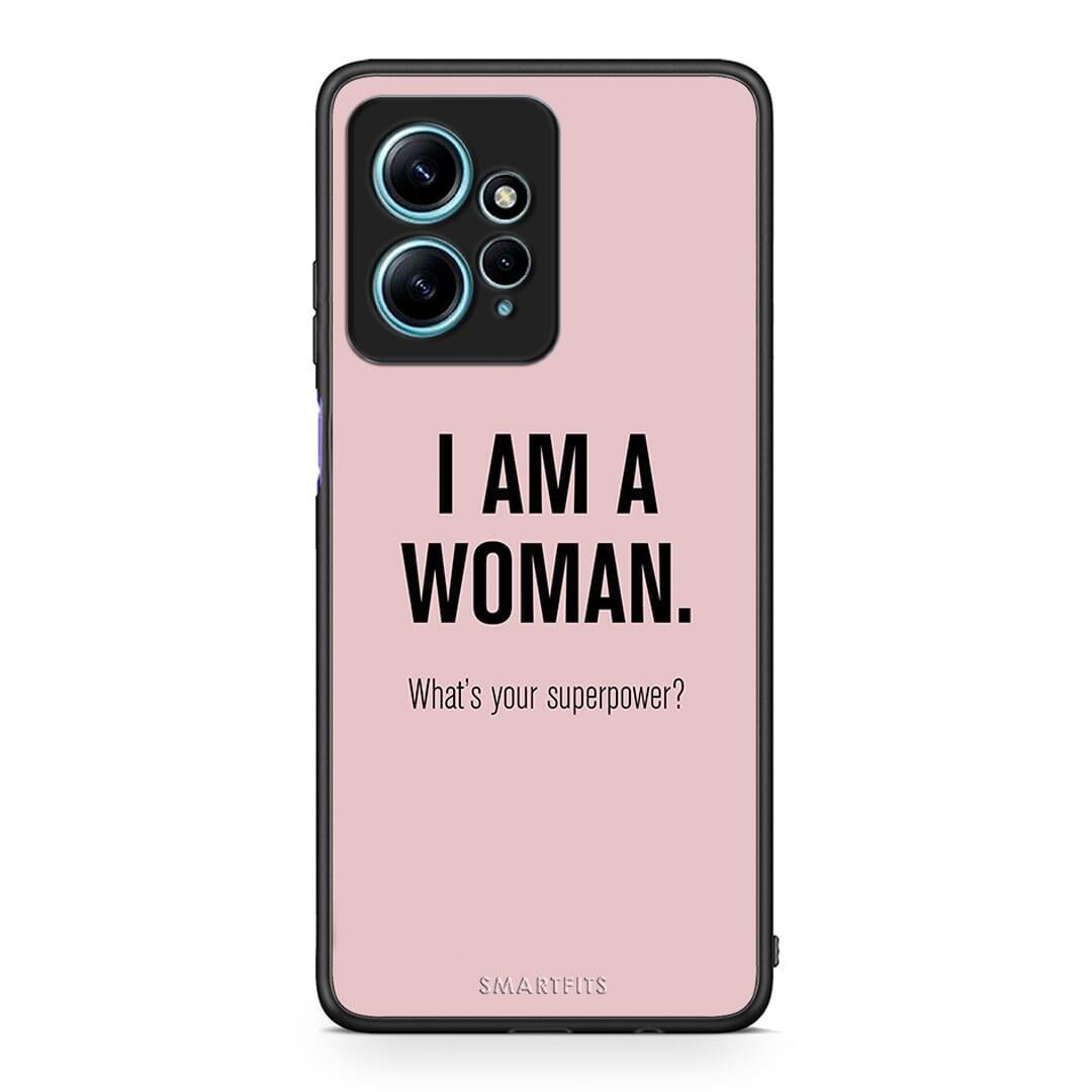 Θήκη Xiaomi Redmi Note 12 4G / Redmi K60 Pro Superpower Woman από τη Smartfits με σχέδιο στο πίσω μέρος και μαύρο περίβλημα | Xiaomi Redmi Note 12 4G / Redmi K60 Pro Superpower Woman Case with Colorful Back and Black Bezels