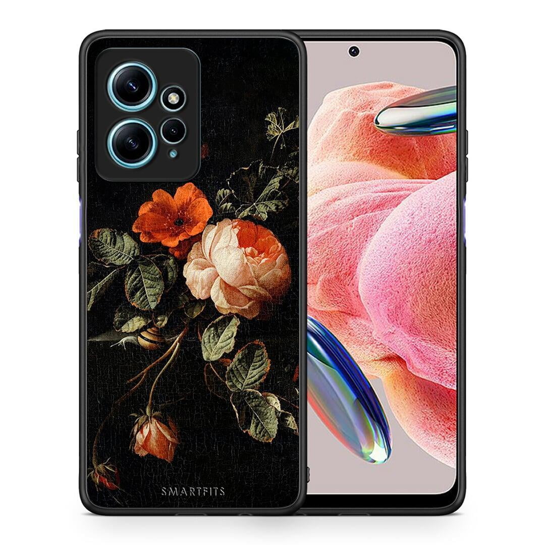 Θήκη Xiaomi Redmi Note 12 4G / Redmi K60 Pro Vintage Roses από τη Smartfits με σχέδιο στο πίσω μέρος και μαύρο περίβλημα | Xiaomi Redmi Note 12 4G / Redmi K60 Pro Vintage Roses Case with Colorful Back and Black Bezels