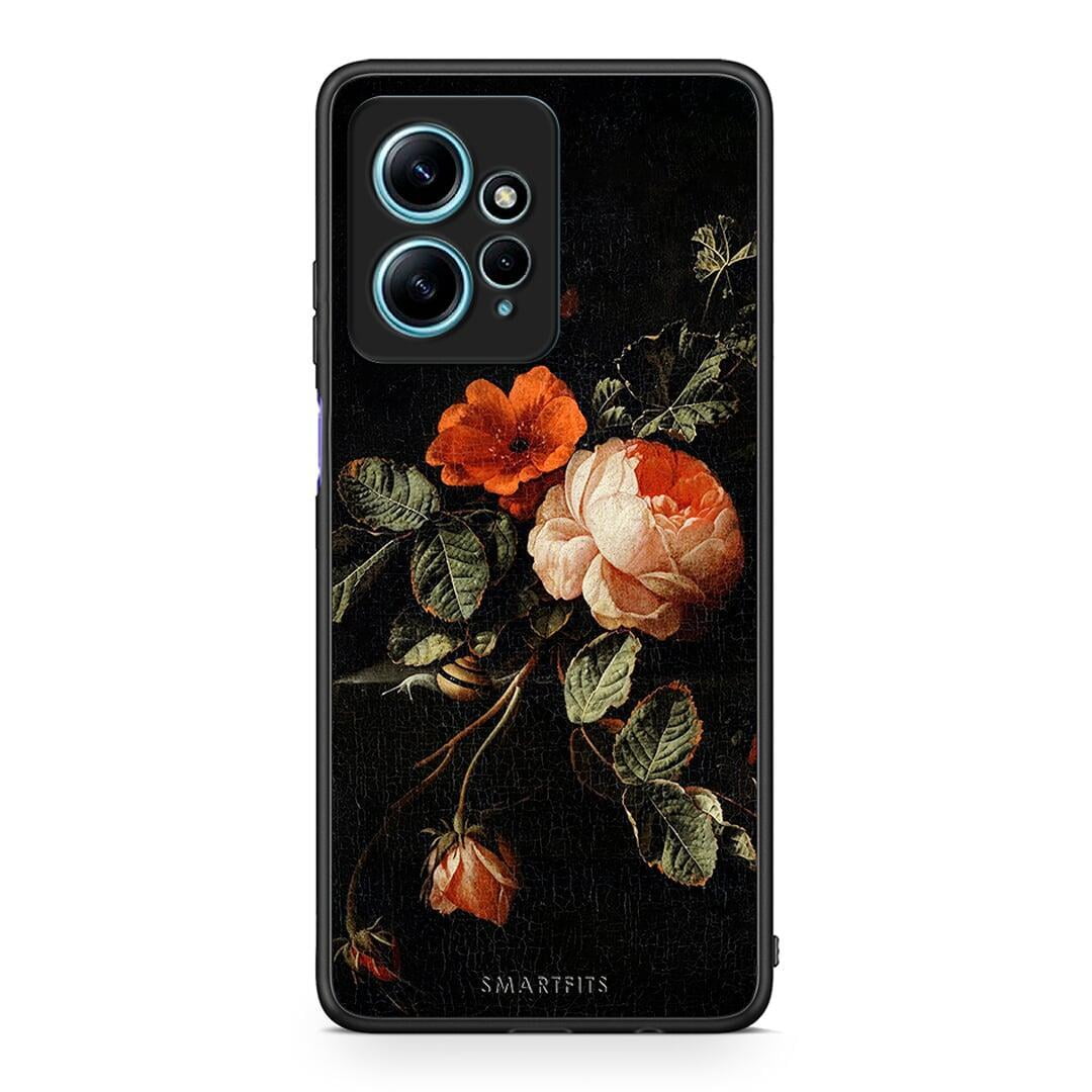 Θήκη Xiaomi Redmi Note 12 4G / Redmi K60 Pro Vintage Roses από τη Smartfits με σχέδιο στο πίσω μέρος και μαύρο περίβλημα | Xiaomi Redmi Note 12 4G / Redmi K60 Pro Vintage Roses Case with Colorful Back and Black Bezels