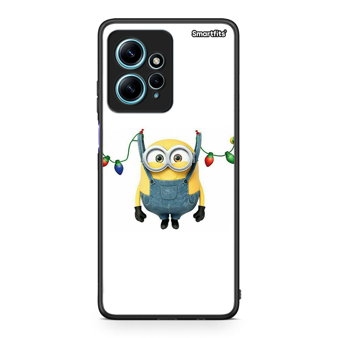 Θήκη Xiaomi Redmi Note 12 4G / Redmi K60 Pro Xmas Minion Lights από τη Smartfits με σχέδιο στο πίσω μέρος και μαύρο περίβλημα | Xiaomi Redmi Note 12 4G / Redmi K60 Pro Xmas Minion Lights Case with Colorful Back and Black Bezels