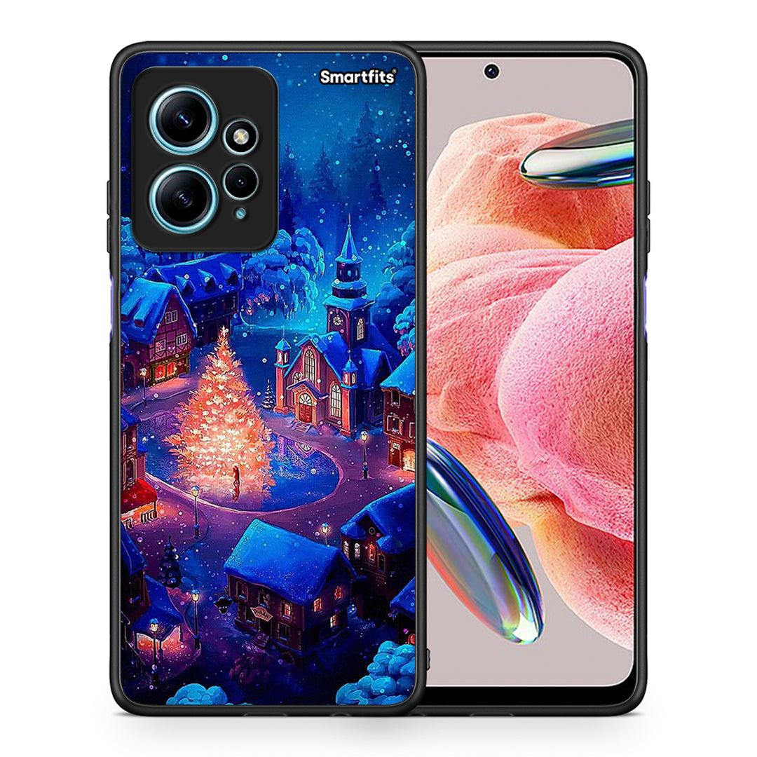 Θήκη Xiaomi Redmi Note 12 4G / Redmi K60 Pro Xmas Village από τη Smartfits με σχέδιο στο πίσω μέρος και μαύρο περίβλημα | Xiaomi Redmi Note 12 4G / Redmi K60 Pro Xmas Village Case with Colorful Back and Black Bezels