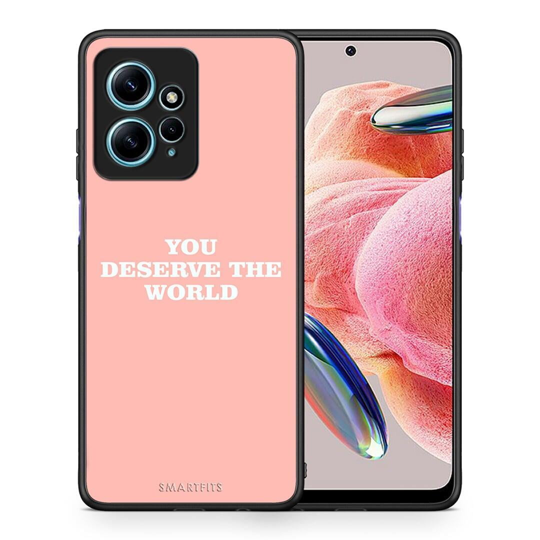 Θήκη Xiaomi Redmi Note 12 4G / Redmi K60 Pro You Deserve The World από τη Smartfits με σχέδιο στο πίσω μέρος και μαύρο περίβλημα | Xiaomi Redmi Note 12 4G / Redmi K60 Pro You Deserve The World Case with Colorful Back and Black Bezels