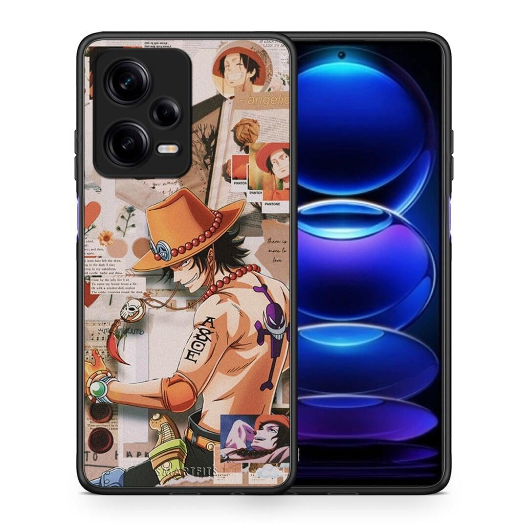 Θήκη Xiaomi Redmi Note 12 Pro 5G Anime Collage από τη Smartfits με σχέδιο στο πίσω μέρος και μαύρο περίβλημα | Xiaomi Redmi Note 12 Pro 5G Anime Collage Case with Colorful Back and Black Bezels