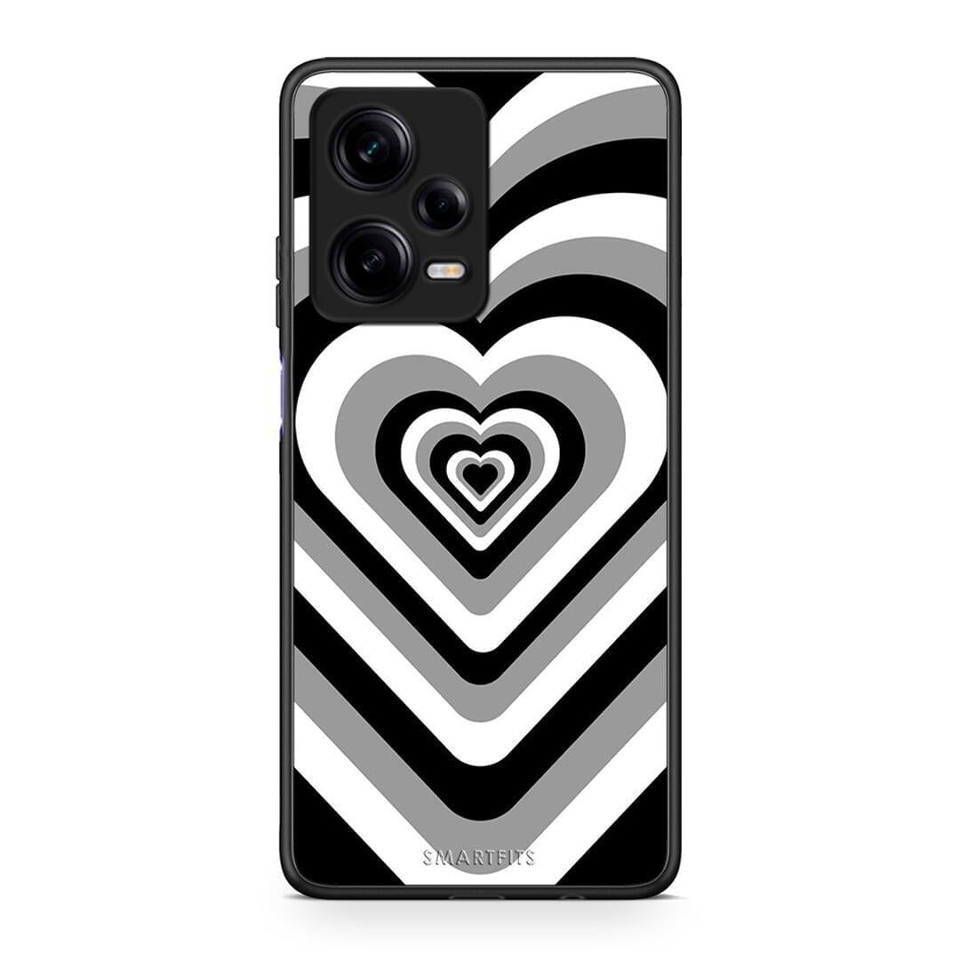 Θήκη Xiaomi Redmi Note 12 Pro 5G Black Hearts από τη Smartfits με σχέδιο στο πίσω μέρος και μαύρο περίβλημα | Xiaomi Redmi Note 12 Pro 5G Black Hearts Case with Colorful Back and Black Bezels