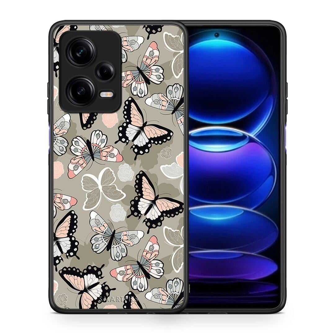 Θήκη Xiaomi Redmi Note 12 Pro 5G Boho Butterflies από τη Smartfits με σχέδιο στο πίσω μέρος και μαύρο περίβλημα | Xiaomi Redmi Note 12 Pro 5G Boho Butterflies Case with Colorful Back and Black Bezels