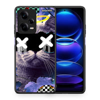 Thumbnail for Θήκη Xiaomi Redmi Note 12 Pro 5G Cat Collage από τη Smartfits με σχέδιο στο πίσω μέρος και μαύρο περίβλημα | Xiaomi Redmi Note 12 Pro 5G Cat Collage Case with Colorful Back and Black Bezels