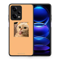 Thumbnail for Θήκη Xiaomi Redmi Note 12 Pro 5G Cat Tongue από τη Smartfits με σχέδιο στο πίσω μέρος και μαύρο περίβλημα | Xiaomi Redmi Note 12 Pro 5G Cat Tongue Case with Colorful Back and Black Bezels