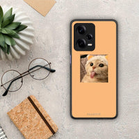 Thumbnail for Θήκη Xiaomi Redmi Note 12 Pro 5G Cat Tongue από τη Smartfits με σχέδιο στο πίσω μέρος και μαύρο περίβλημα | Xiaomi Redmi Note 12 Pro 5G Cat Tongue Case with Colorful Back and Black Bezels