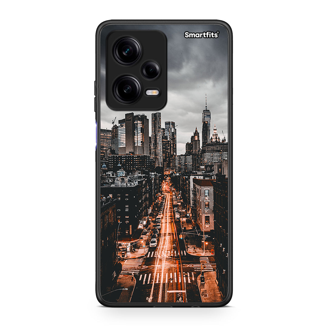 Θήκη Xiaomi Redmi Note 12 Pro 5G City Lights από τη Smartfits με σχέδιο στο πίσω μέρος και μαύρο περίβλημα | Xiaomi Redmi Note 12 Pro 5G City Lights Case with Colorful Back and Black Bezels