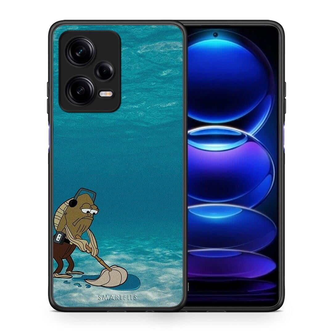 Θήκη Xiaomi Redmi Note 12 Pro 5G Clean The Ocean από τη Smartfits με σχέδιο στο πίσω μέρος και μαύρο περίβλημα | Xiaomi Redmi Note 12 Pro 5G Clean The Ocean Case with Colorful Back and Black Bezels