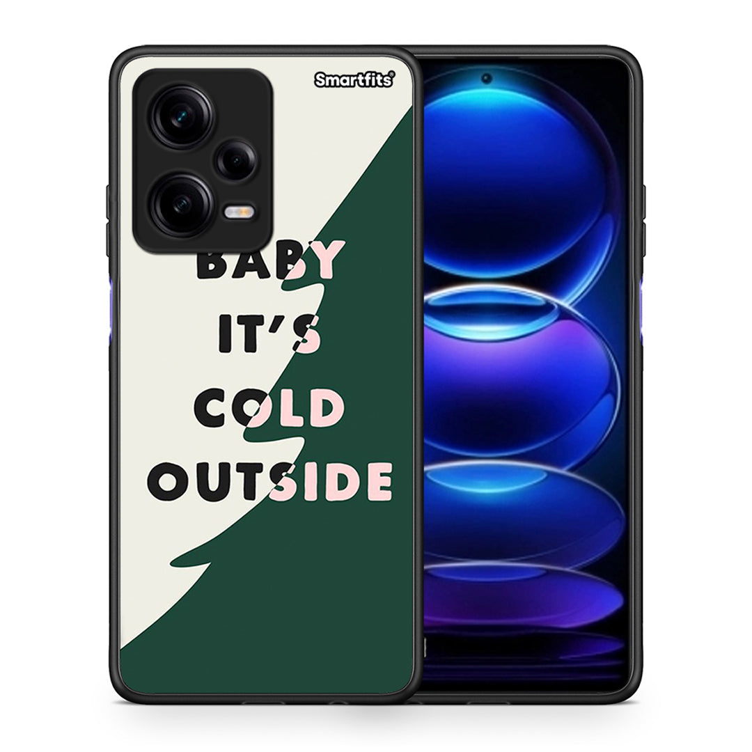 Θήκη Xiaomi Redmi Note 12 Pro 5G Cold Outside από τη Smartfits με σχέδιο στο πίσω μέρος και μαύρο περίβλημα | Xiaomi Redmi Note 12 Pro 5G Cold Outside Case with Colorful Back and Black Bezels