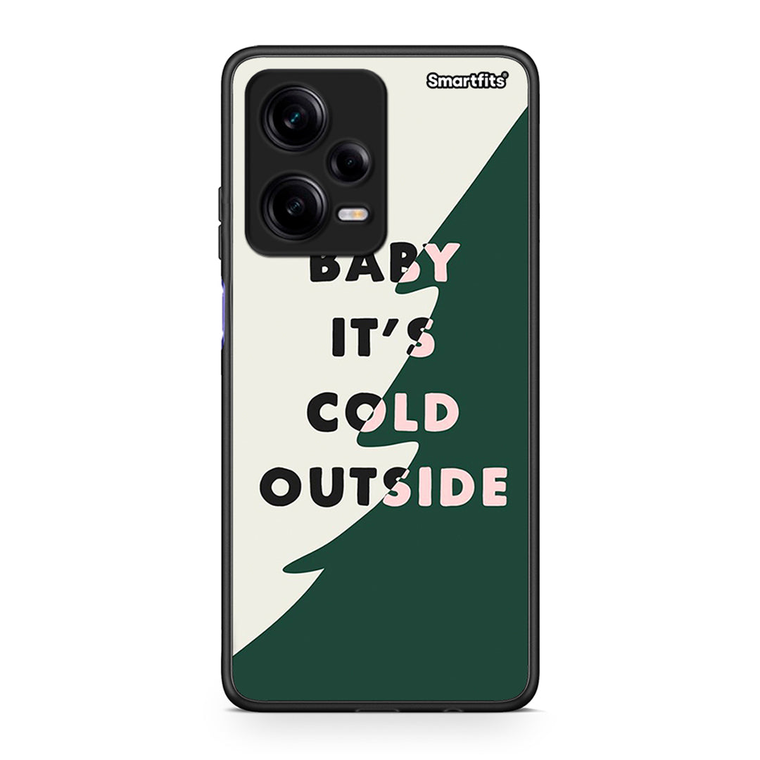 Θήκη Xiaomi Redmi Note 12 Pro 5G Cold Outside από τη Smartfits με σχέδιο στο πίσω μέρος και μαύρο περίβλημα | Xiaomi Redmi Note 12 Pro 5G Cold Outside Case with Colorful Back and Black Bezels