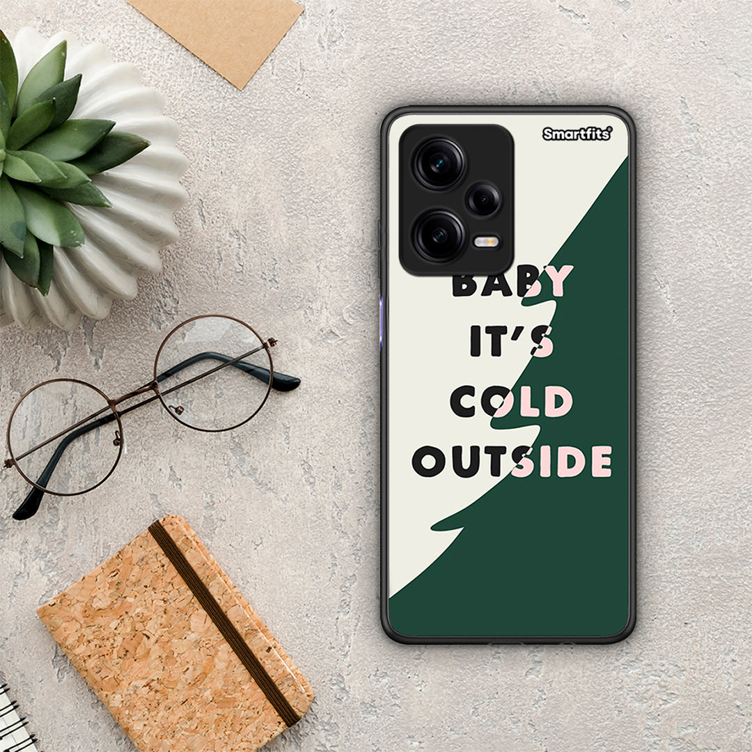 Θήκη Xiaomi Redmi Note 12 Pro 5G Cold Outside από τη Smartfits με σχέδιο στο πίσω μέρος και μαύρο περίβλημα | Xiaomi Redmi Note 12 Pro 5G Cold Outside Case with Colorful Back and Black Bezels