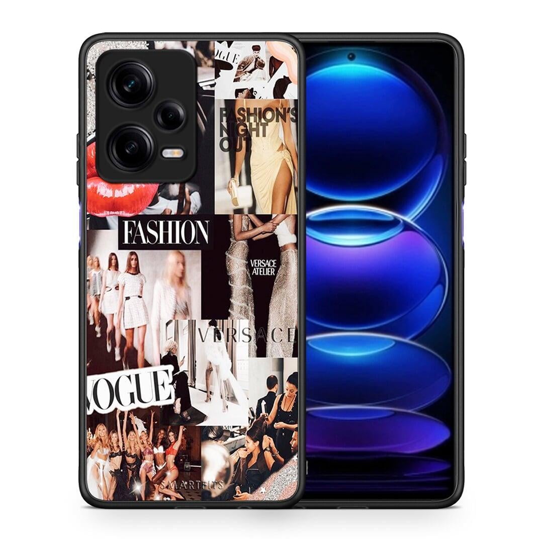 Θήκη Xiaomi Redmi Note 12 Pro 5G Collage Fashion από τη Smartfits με σχέδιο στο πίσω μέρος και μαύρο περίβλημα | Xiaomi Redmi Note 12 Pro 5G Collage Fashion Case with Colorful Back and Black Bezels