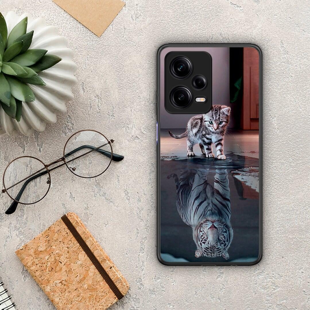 Θήκη Xiaomi Redmi Note 12 Pro 5G Cute Tiger από τη Smartfits με σχέδιο στο πίσω μέρος και μαύρο περίβλημα | Xiaomi Redmi Note 12 Pro 5G Cute Tiger Case with Colorful Back and Black Bezels