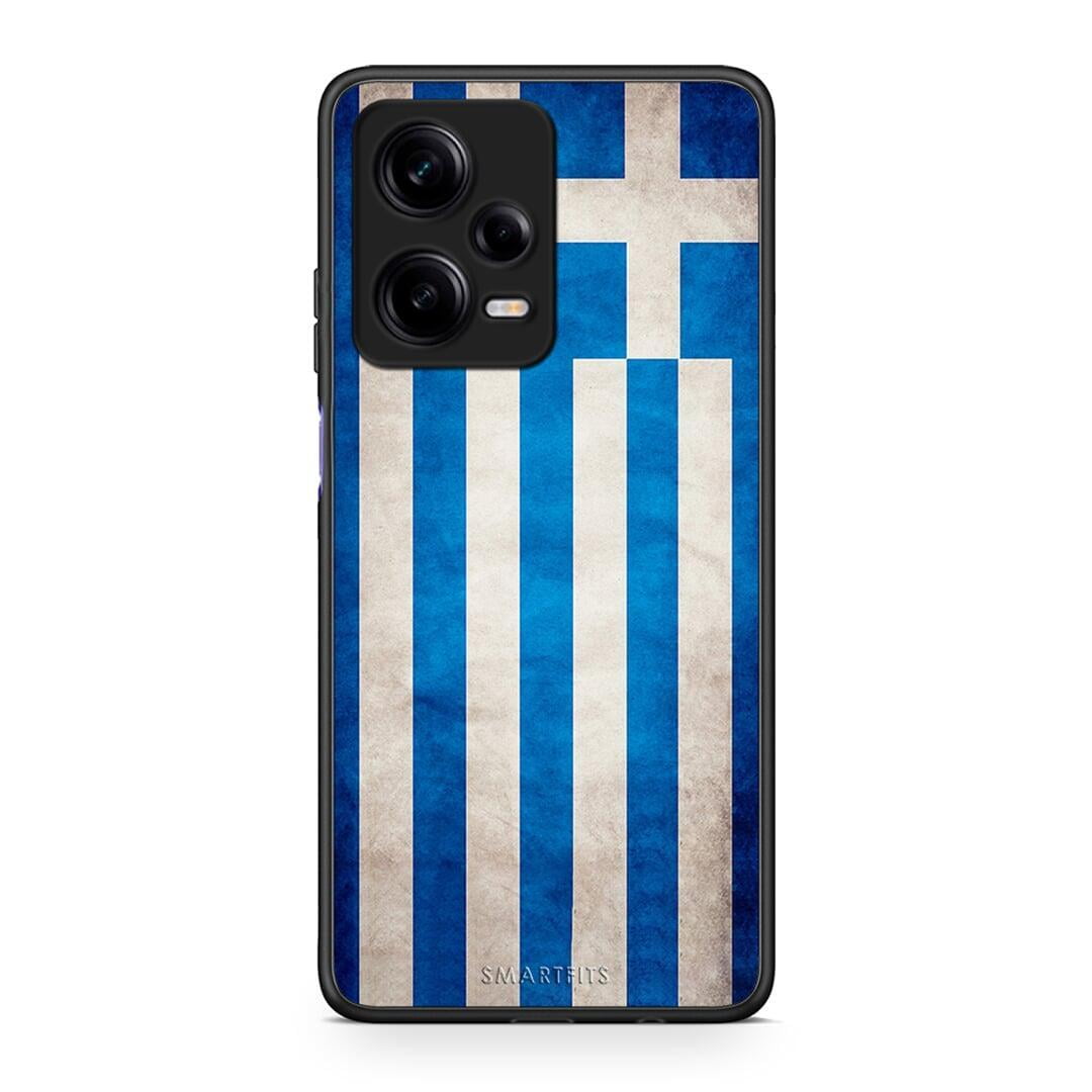 Θήκη Xiaomi Redmi Note 12 Pro 5G Flag Greek από τη Smartfits με σχέδιο στο πίσω μέρος και μαύρο περίβλημα | Xiaomi Redmi Note 12 Pro 5G Flag Greek Case with Colorful Back and Black Bezels