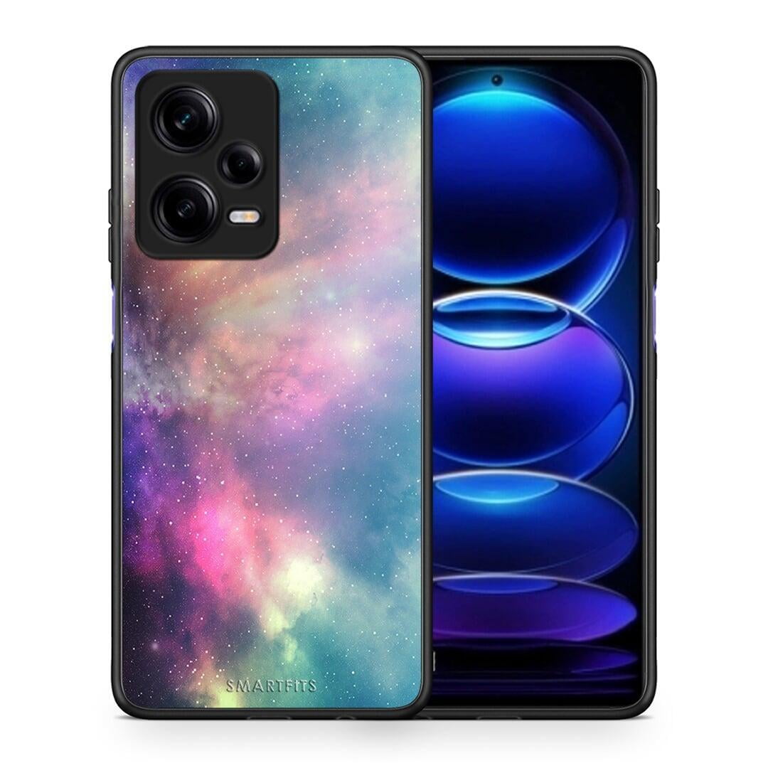 Θήκη Xiaomi Redmi Note 12 Pro 5G Galactic Rainbow από τη Smartfits με σχέδιο στο πίσω μέρος και μαύρο περίβλημα | Xiaomi Redmi Note 12 Pro 5G Galactic Rainbow Case with Colorful Back and Black Bezels